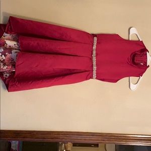 Rare Editions  burgundy high low dress